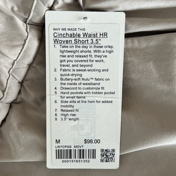 Cinchable Waist High-Rise Woven Short 3.5 In Mojave Tan - Picture 9 of 10